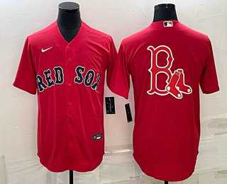 Men%27s Boston Red Sox Big Logo Red Stitched MLB Cool Base Nike Jersey->boston red sox->MLB Jersey